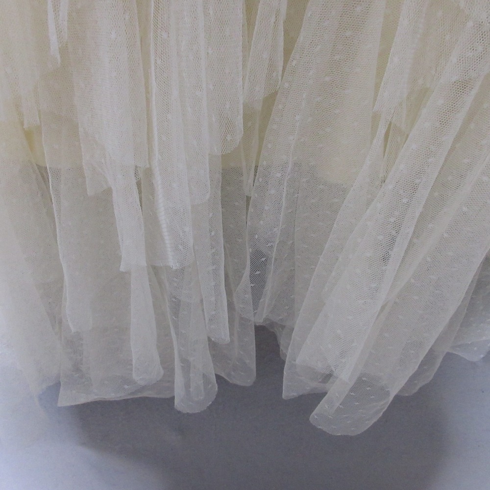 Arula Skirt Sz B or 18 Ivory Tulle Tiered Flowy Pull On Midi Festival Statement - Picture 7 of 11